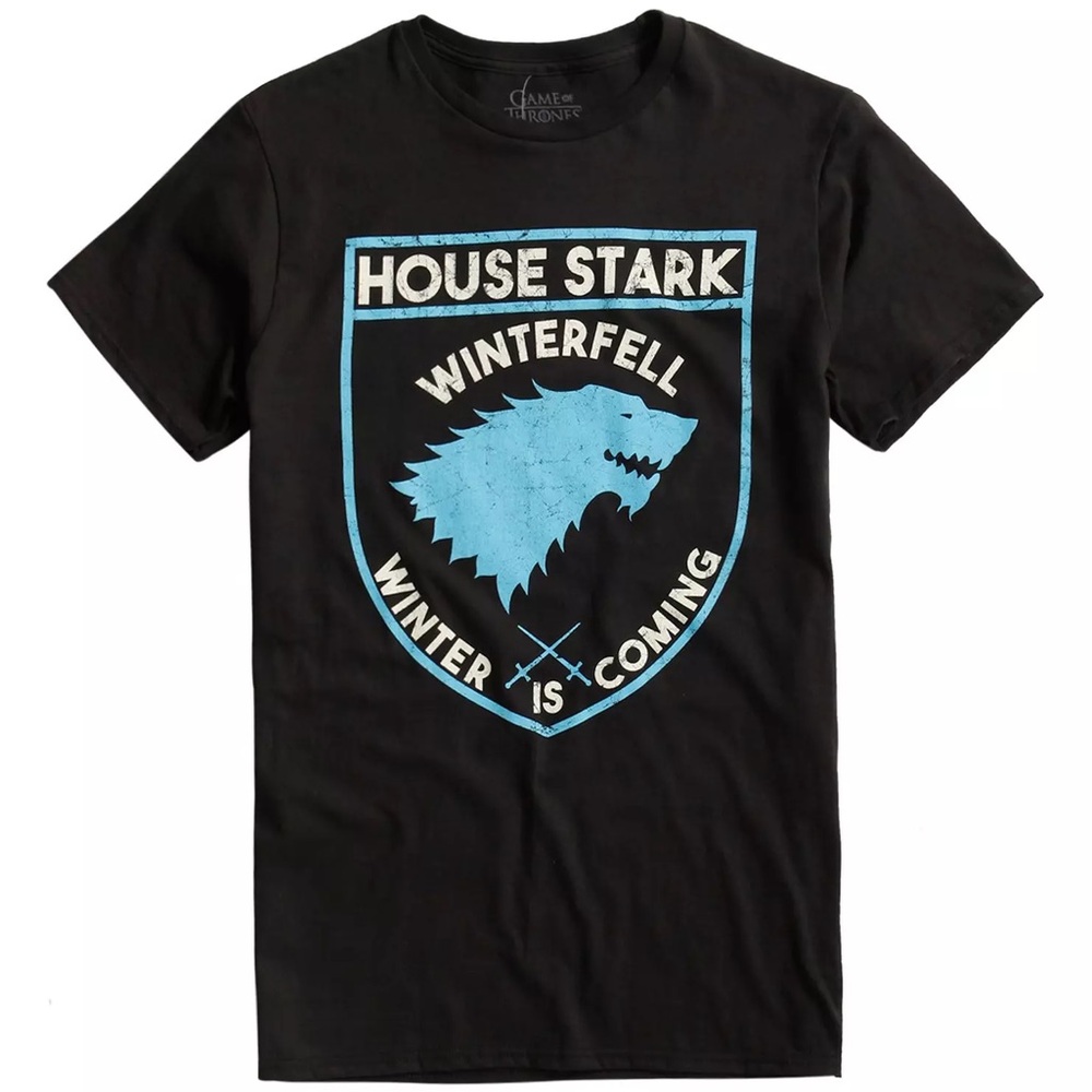 GAME OF THRONES HOUSE STARK SHIELD LOGO TEE! Unisex Cotton Short Sleeve